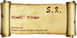 Simó Kinga névjegykártya