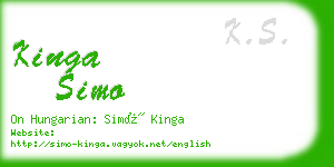 kinga simo business card